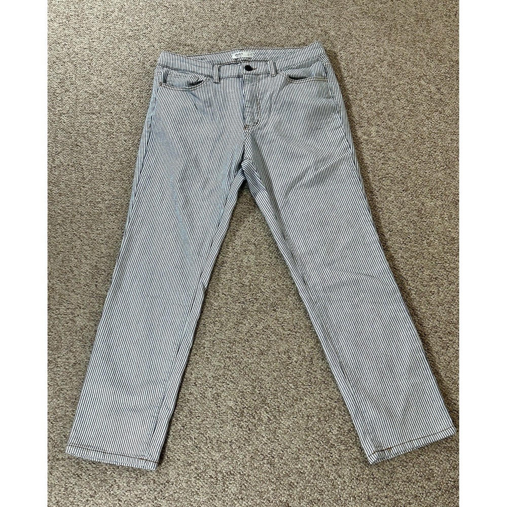 OAT New York Pinstriped Stretch Jeans Women's Size 6/28(Actual 30/26) Preppy